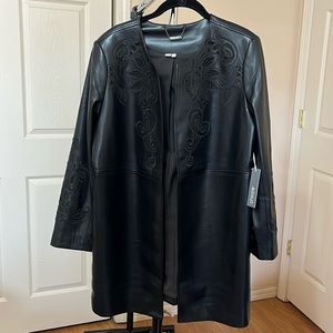 Chicos Faux Leather Black Jacket